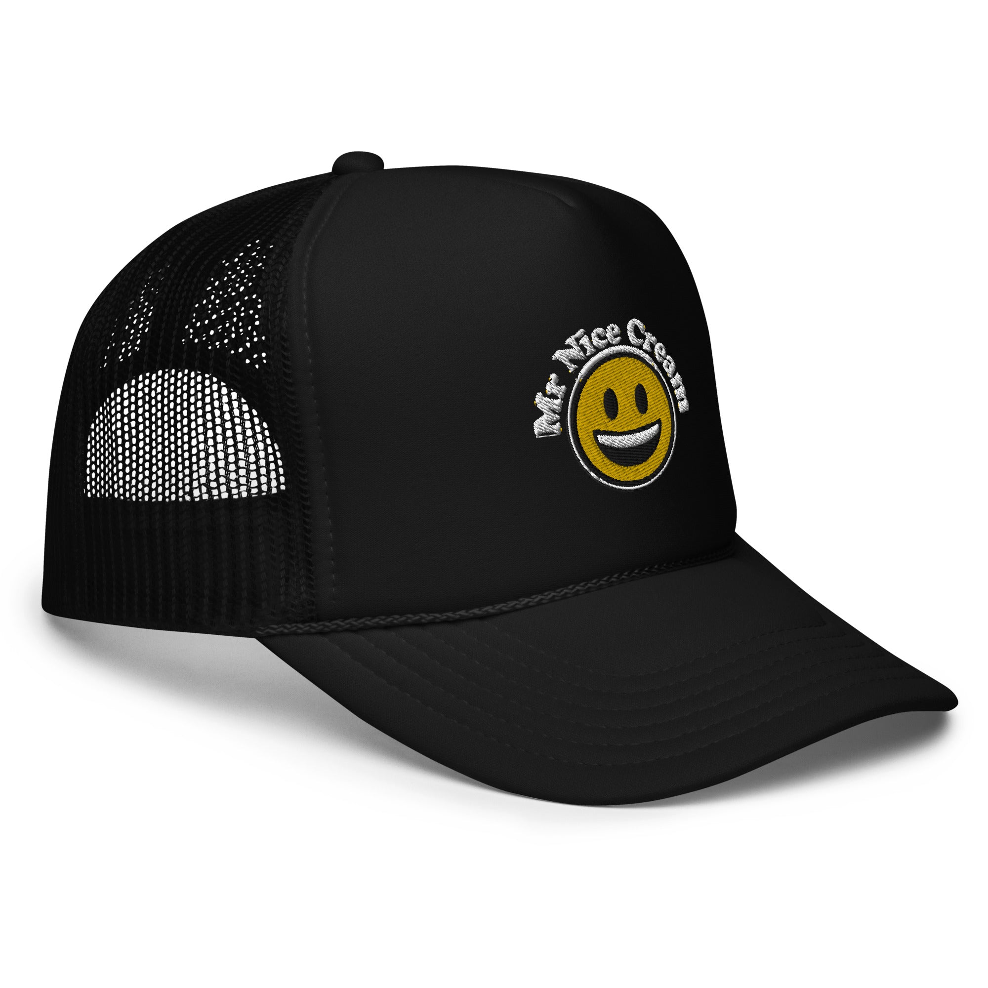 Mr Nice Cream Embroidered Logo Trucker Hat - Black
