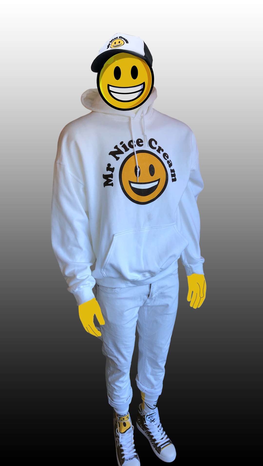 Mr Nice Cream - "Classic" White Hoodie